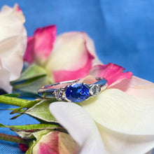 18ct White Gold Tanzanite and Diamond Ring