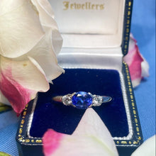 18ct White Gold Tanzanite and Diamond Ring