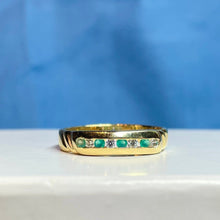 18ct Yellow Gold Emerald and Diamond Band