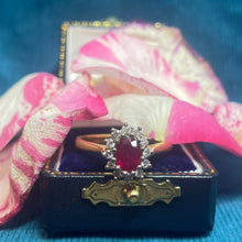 18ct Yellow Gold Ruby and Diamond Cluster Ring