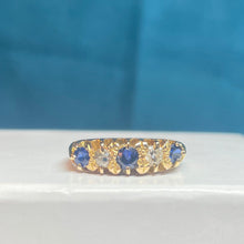 18ct Yellow Gold Sapphire and Diamond Ring