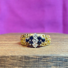 18ct Yellow Gold Sapphire and Diamond Ring