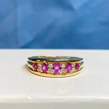 18ct Yellow Gold Pink Sapphire and Diamond Ring