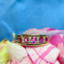 18ct Yellow Gold Pink Sapphire and Diamond Ring