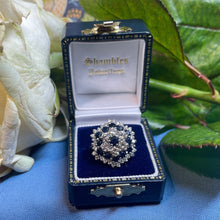 18ct White Gold Diamond and Sapphire Cluster Ring