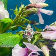 18ct Yellow Gold Diamond and Ruby Cluster Ring