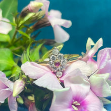 18ct Yellow Gold Diamond and Ruby Cluster Ring