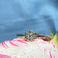 9ct Yellow Gold Diamond Cluster Ring