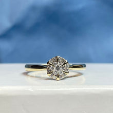 9ct Yellow Gold Diamond Cluster Ring