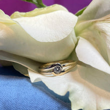 9ct Yellow and White Gold Diamond Ring