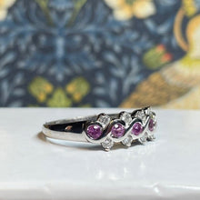 18ct White Gold Pink Sapphire and Diamond Ring