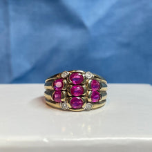 9ct Yellow Gold Ruby and Diamond Ring