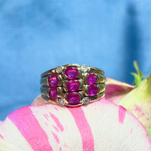 9ct Yellow Gold Ruby and Diamond Ring