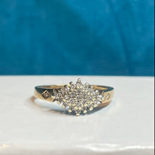 9ct Yellow Gold Diamond Cluster Ring