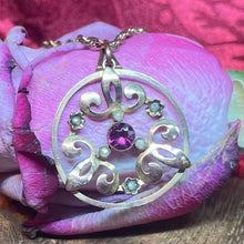 9ct Yellow Gold Pearl and Pink Tourmaline Pendant Necklace