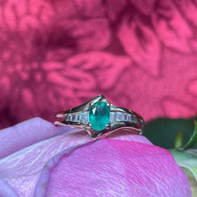 9ct Yellow Gold Emerald and Diamond Ring