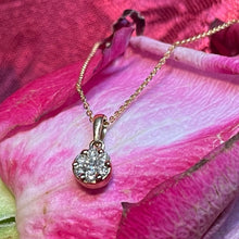 9ct Yellow Gold Diamond Pendant Necklace