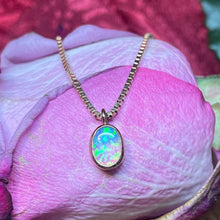 9ct Yellow Gold Opal Pendant Necklace