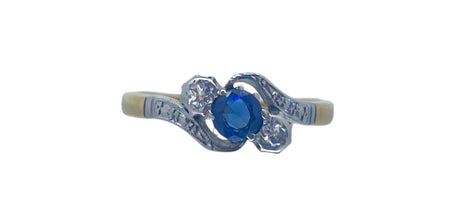 18ct Yellow Gold Sapphire and Diamond Ring