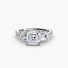 Three-Stone Ring with Pavé Band 4