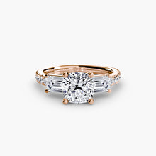 Three-Stone Ring with Pavé Band 4