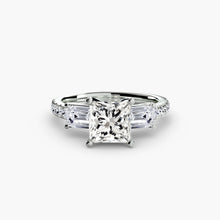 Three-Stone Ring with Pavé Band 4