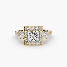 Three-Stone Ring with Halo 2