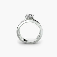 Wide Band Solitaire with Pavé Band