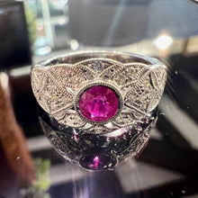 Platinum Ruby and Diamond Ring