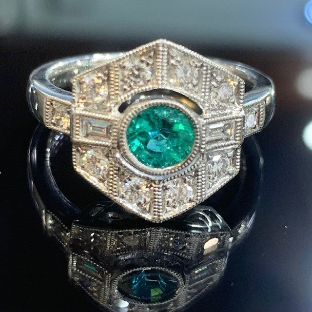 Emerald and Diamond Ring