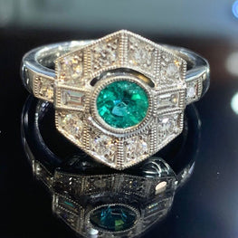 Emerald and Diamond Ring