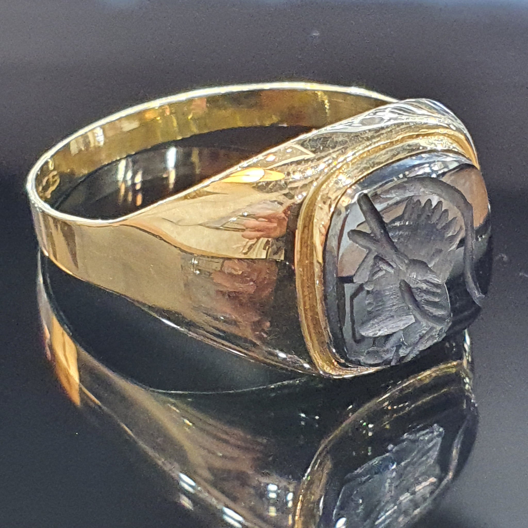 14ct Roman Hematite Ring