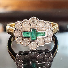 Emerald and Diamond Ring set in 18ct Yellow Gold