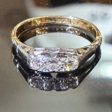 Three-stone Diamond Ring Set on Platinum and 18ct Yellow Gold
