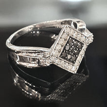 Black Diamond Ring set on 9ct White Gold