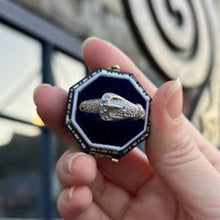 9ct Yellow Gold Diamond and Topaz Buckle Ring