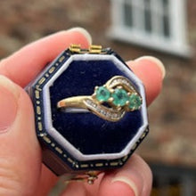 9ct Yellow Gold Diamond and Emerald Ring