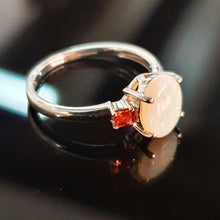Opal and Orange Sapphire Ring