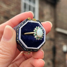 9ct Yellow Gold Opal, Emerald and Diamond Ring