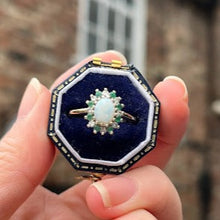 9ct Yellow Gold Opal, Emerald and Diamond Ring