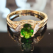 Peridot and Diamond Ring set on 9ct Yellow Gold