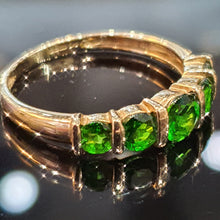 5 Stone Peridot Ring set in 9ct Yellow Gold