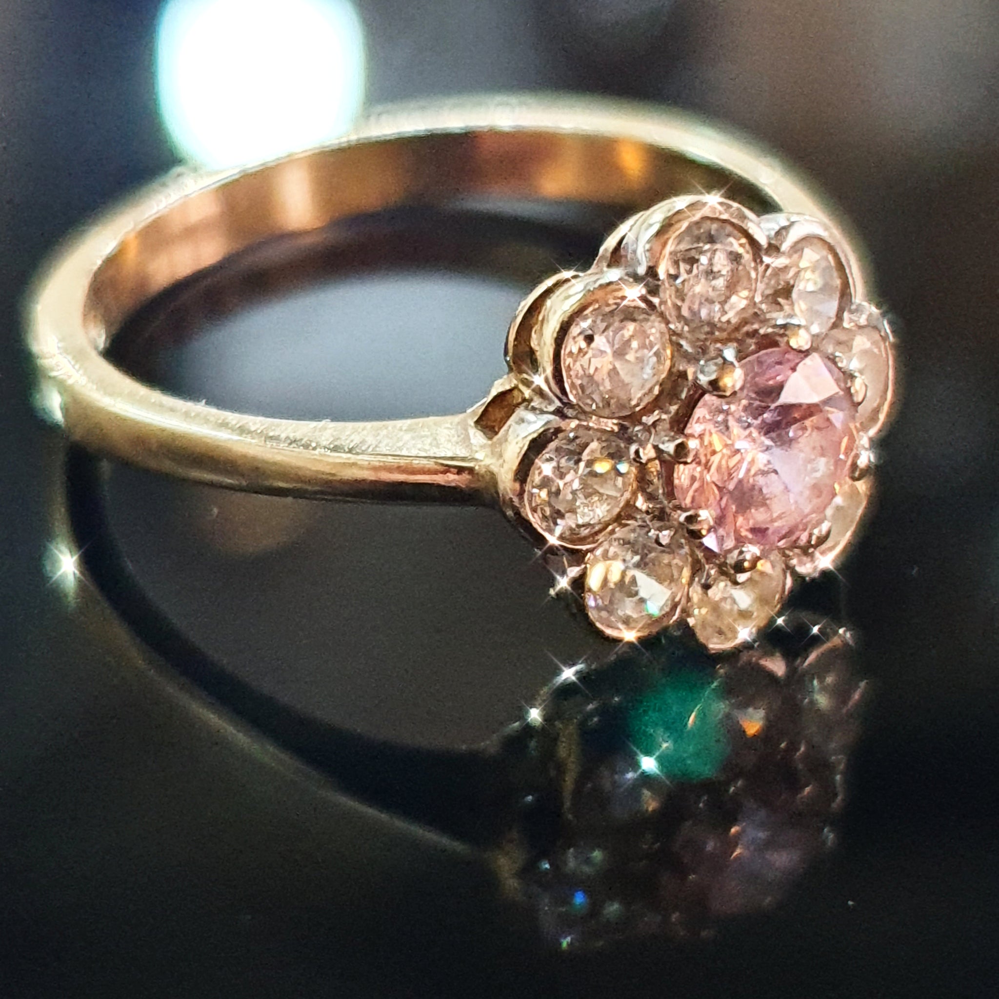 Pink CZ Ring set in 9ct Yellow Gold