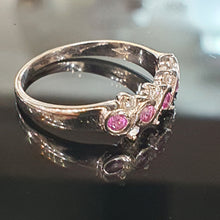 Pink Sapphire and Diamond Ring set in 18ct White Gold