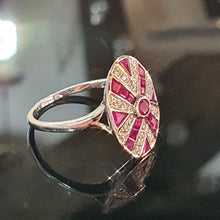 Ruby and Diamond Ring on 9ct White Gold