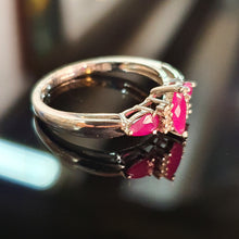 Ruby and Diamond Ring on 9ct White Gold