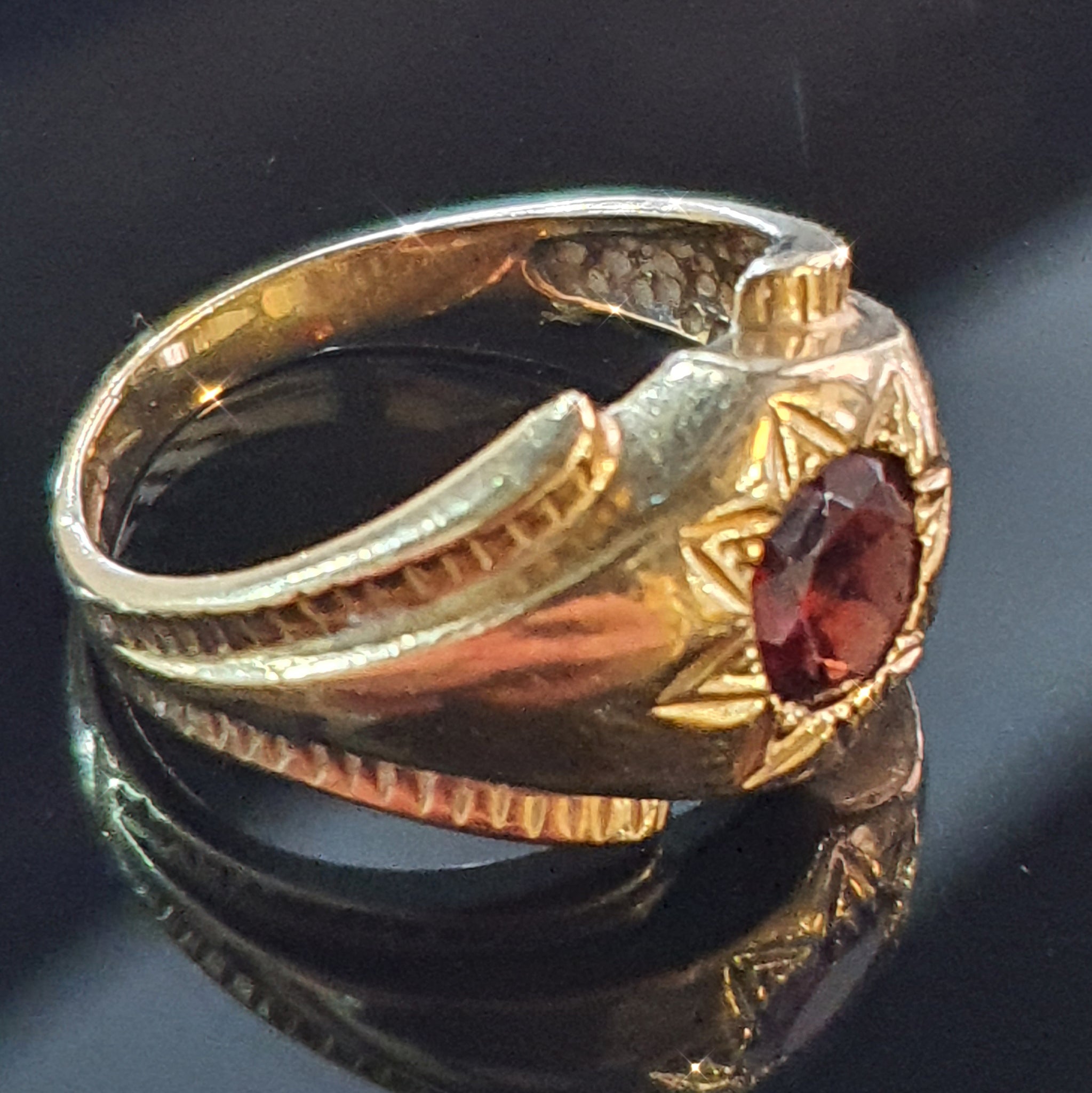 Ruby Ring set on 9ct Yellow Gold